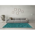 thumbnail image 3 of Ahgly Company Machine Washable Indoor Rectangle Oriental Turquoise Blue Industrial Area Rugs, 6' x 9', 3 of 4