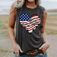 thumbnail image 4 of Graphic Tank Tops, Summer 2024 Sleeveless 4th of July Shirts Women Crew Neck Casual Flag Sunflower Print Tanks (XL, Dark Gray 07), 4 of 4