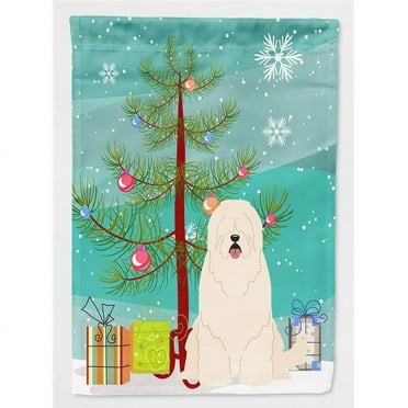 Carolines Treasures BB4149GF Merry Christmas Tree South Russian Sheepdog Flag Garden Size