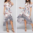 thumbnail image 2 of Vestido Con Hombros Descubiertos Y Estampado Floral Para Mujer Vestido Bohemio Con Columpio De Playa (Blanco M Tmvgtek Mujer, 2 of 7