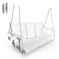 thumbnail image 3 of Innovaze 5 Ft Outdoor Wooden Porch Swing with Cupholders, Heavy Duty 880 LBS for 3 Seater,All-Weather resistant, White, 3 of 8