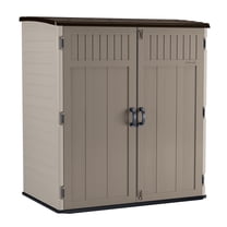 Suncast Extra-Large Vertical Storage Shed, All-Weather Outdoor Backyard Unit, Sand