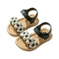 thumbnail image 4 of Penkiiy Toddler Shoes Baby Girls Cute Fashion Solid Color Flowers Non-slip Soft Sole Beach Sandals Cool Sandals for Kids 15-18 Months Black 2023 Summer Deal, 4 of 4
