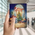 thumbnail image 4 of Merry Christmas British Shorthair Santa Hat Xmas Tree Winter Holiday Travel Passport Wallet Cat Lover Kitten Owner Gifts PU Leather Passport Holder Cover - 01013, 4 of 5
