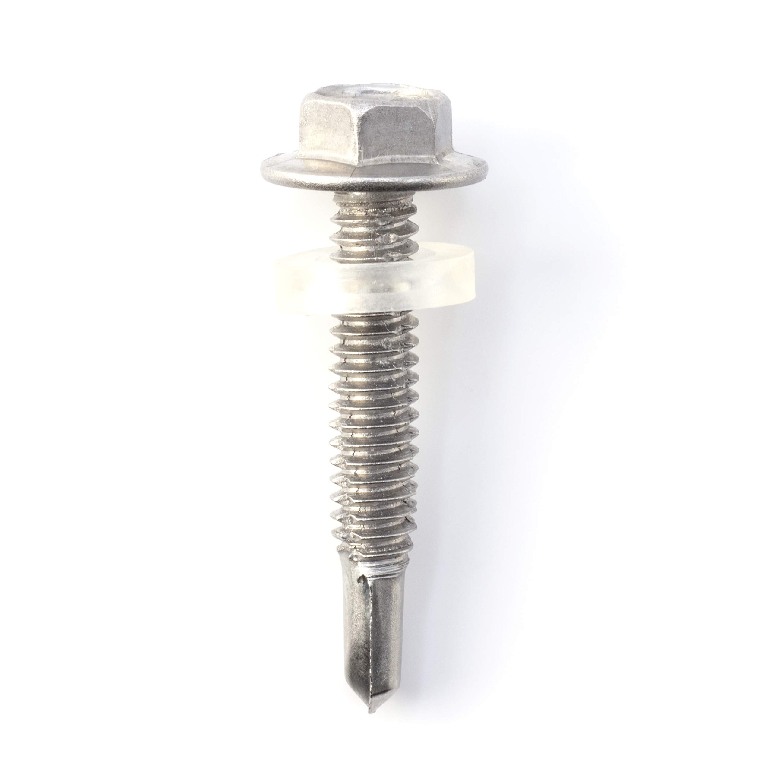 THE CIMPLE CO - 100pc Stainless Steel Self Drilling Tapping Screws #12 x 1 1/4" Hex Washer Head