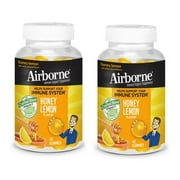 Airborne Vitamin C Gummies For Adults, Immune Support Gummies With Powerful Antioxidants Vit C &E - (42ct), Honey Lemon Flavor (Pack of 2)