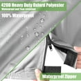 thumbnail image 7 of 10L0L Golf Cart Cover 6 Passenger for Yamaha Club Car EZGO 4+2 Person,420D Waterproof Rain Cover, Golf Cart Accessories, Silver, 7 of 7