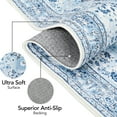 thumbnail image 4 of Haperlare Bohemian Washable Area Rug 4 x 6 Floral Rug Oriental Rug Medallion Rugs Vintage Living Room Rug Non-Slip, Blue, 4 of 5