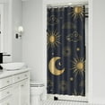 thumbnail image 2 of Gothic Shower Curtain - Dark Celestial Moon & Star Print, Mystical Cosmic Theme Bath Decor, Waterproof Polyester, 36"Wx72"L, Goth Aesthetic Gift, 2 of 5