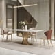 thumbnail image 3 of White Glossy Slate Dining Table Light Luxury Modern Minimalist High-end Designer Creative Rectangular Table And Chair Set My Lux Decor Round, 3 of 13