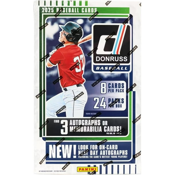 Panini 2025 Donruss Baseball Hobby Trading Card Box (Three Autographs or Memorabilia Cards Per Box)