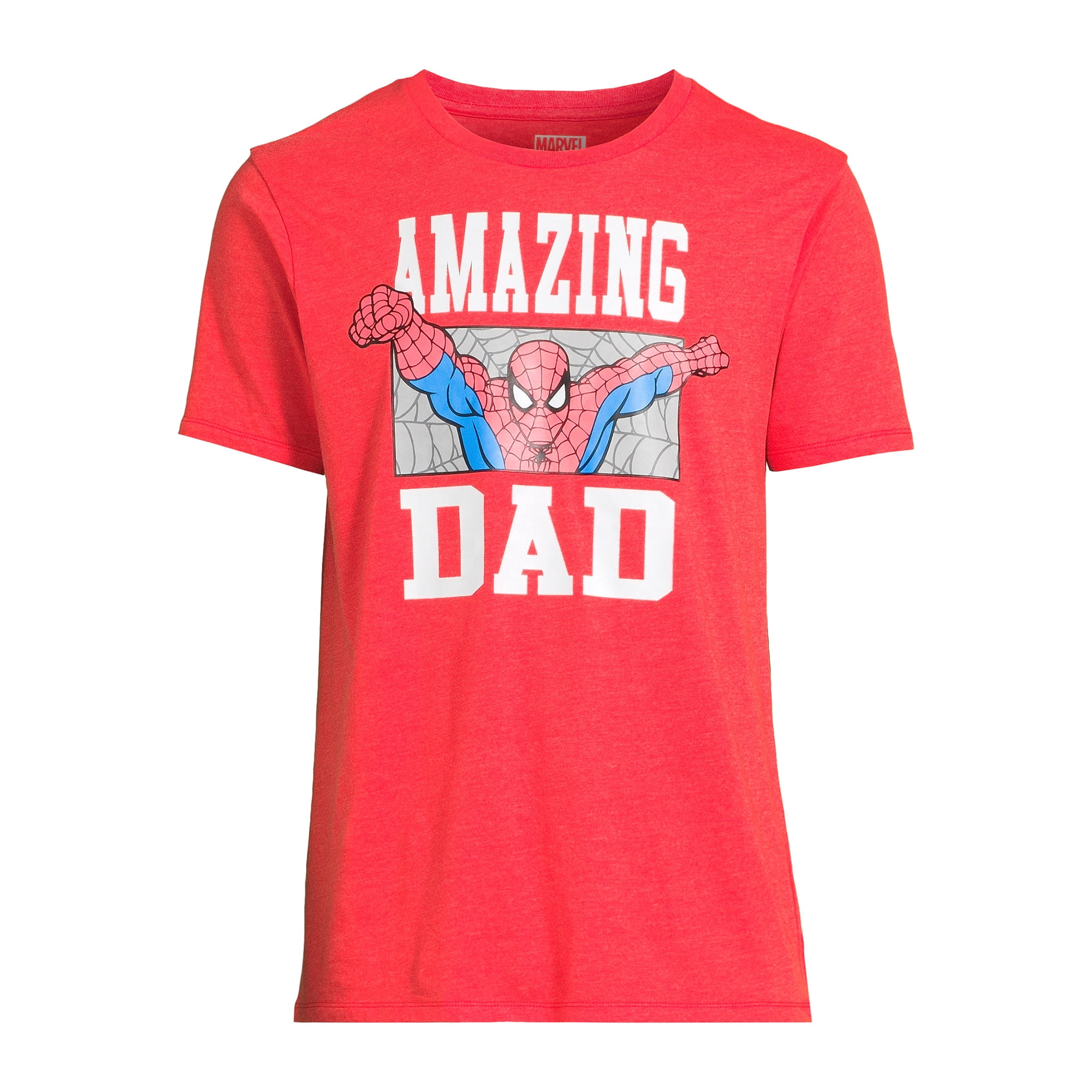 Spiderman Amazing Dad Apparel, Men's Graphic Crew Neck T-Shirt, Sizes S-3XL (Men's Big & Tall)