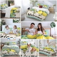 thumbnail image 6 of Summer Lemon Bedding 3 Piece Duvet Cover Set Queen Size, Spring Bees Turquoise Plaid Soft Microfiber Comforter Cover with Zipper Closure & Pillowcases, Wrinkle & FadeResistant Quilt Cover, 6 of 9