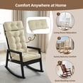 thumbnail image 6 of Millsilo 3-Piece High Back Rocking Chair Cushion Set, 52" Seat & Back Support with Detachable Neck Pillow, Non-Slip Bottom & Ties— Beige, 6 of 8