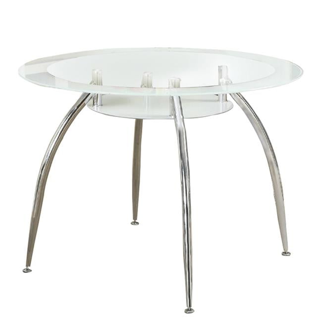 Benjara Bm231850 Round Glass Dining Table With Metal Flared Legs,  Chrome | Walmart Canada