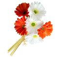 thumbnail image 4 of Paquete de crisantemo artificial Flor de simulación PU Decoración floral Paquete de flores falsas Decoración para el hogar, Naranja Blanco Vogacara HA7497-08B, 4 of 6