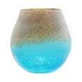 thumbnail image 2 of Northlight 5.5" Crackled Frosted Hand Blown Glass Vase - Blue/Brown, 2 of 2