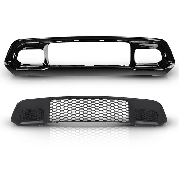 Front Lower Grille & Bumper Grill Bezel Black Fit for Jeep Grand Cherokee 2017-2022