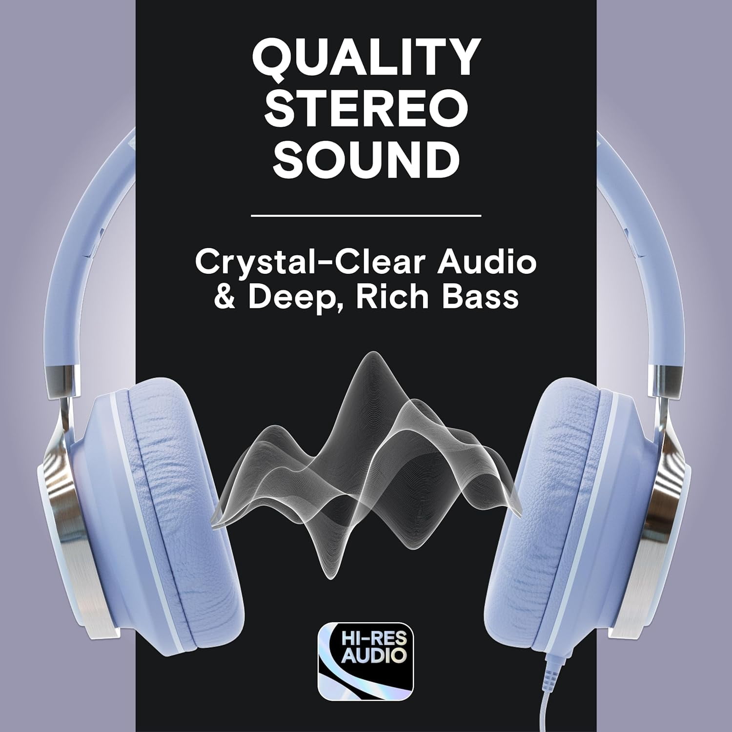 Artix CL750 Wired Headphones with Microphone, On-Ear Head Phones with Mic, Lavender