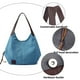thumbnail image 3 of Bolso de hombro multibolsillos para mujer, bolso de lona, bolso de un solo hombro, artístico y minimalista Azul + Negro, 3 of 5
