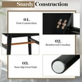 thumbnail image 4 of Gymax Set of 2 Nightstand Bedside End Table Solid Wood Legs Black, 4 of 4