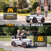 TOKTOO 12V Electric Car for Toddler, Mercedes-Benz G63 Licensed Kids Ride on Toys, Toddlers Ride on Car with Parental Remote Control & LED Lights & Music, Kids Car Power Ride on, White