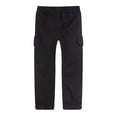 thumbnail image 2 of LittleSpring Cargo Pants for Boys Casual Joggers with Elastic Waist Relaxed Fit Midweight Solid Black Size 6, 2 of 6