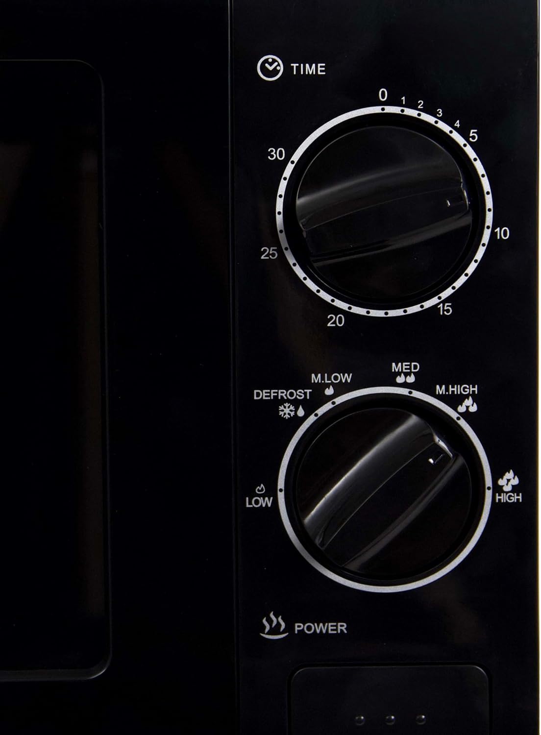 Compact Microwave Oven 700- with 5 Power Settings, Defrost, Glass Turntable, Black