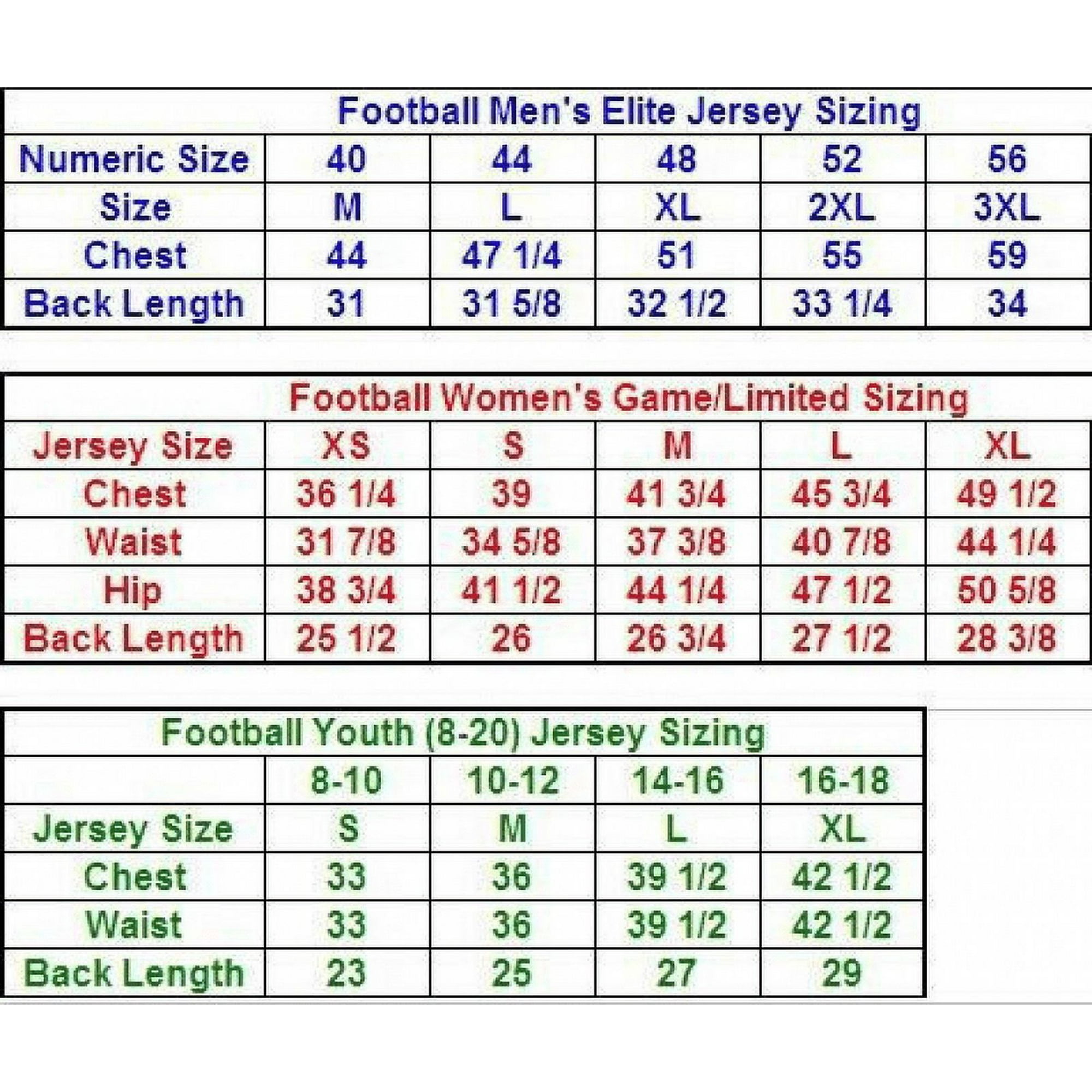 Women's Nfl Jersey Sizes Hockey Jersey Do Womens Nfl Jerseys