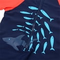 thumbnail image 6 of Girls Swimsuit Kids One Piece Swimsuit Shark Print Crew Neck Short Sleeve Upf Sun Warm Comfortable Swimwear Toddler with Cap Navy 7 Years-8 Years, 6 of 6