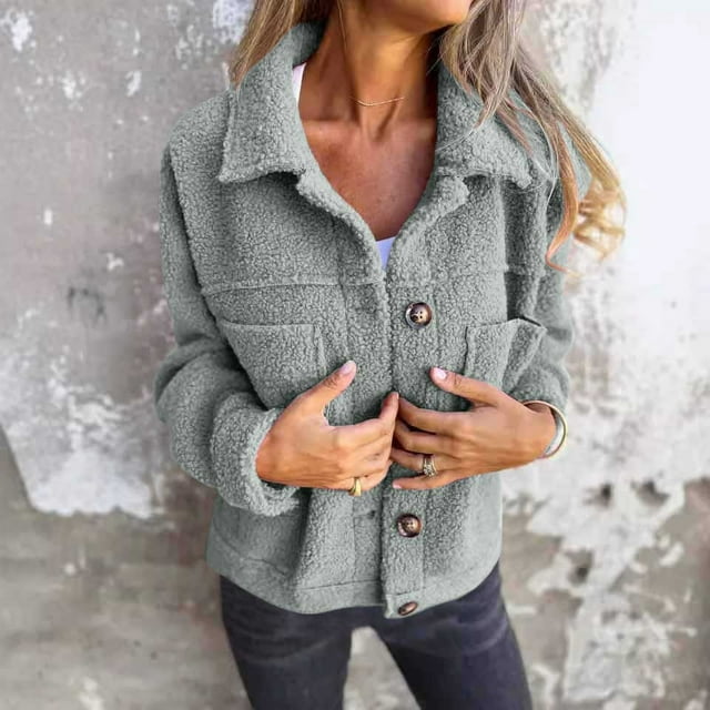 Amzcrzy Cardigans pour Femmes Cardigan à Boutons Col à Revers Manches Longues Vestes pour Femmes Vêtements pour Femmes