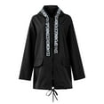 thumbnail image 3 of WTOBBY Women's Printed Hooded Windbreaker, Beautiful Pattern Rain-Resistant Jacket, Loose Fit Casual Coat, Lightweight Outdoor Wear, Ideal for Spring and Fall Seasons,Black S, 3 of 5
