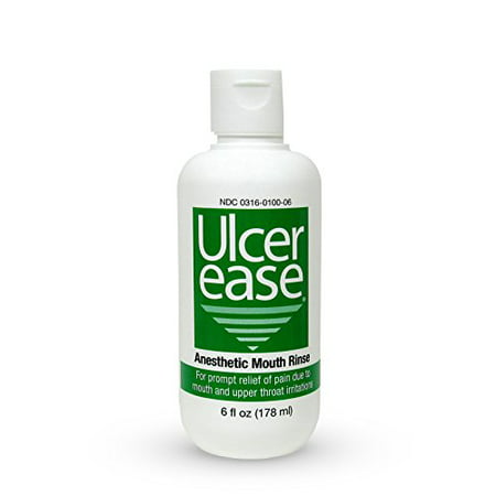 2 Pack Ulcer Ease Anesthetic Mouth Rinse 6 Oz (Best Way To Treat Mouth Ulcers)