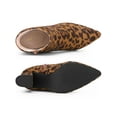 thumbnail image 3 of BLISSFUL STEP Women's Pointy Toe Chunky Heels Ankle Boots Leopard (Size 9.5), 3 of 7