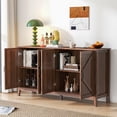 thumbnail image 3 of Freestanding Storage Cabinet with 4 Doors & 4 Open Shelves, Entryway Floor Sideboard for Living Room, Bedroom, Office, Durable Particle Board Design, Easy Assembly & Maintenance, 3 of 9