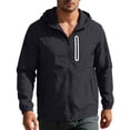 thumbnail image 3 of Seffadzy Men's Solid Color Hoodie, Long Sleeve Hooded Zip Up Cardigan, Ice Silk Thin Waterproof Sun Protection Clothing Suitable for outdoor sports and travel_Black_XL, 3 of 10