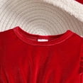 thumbnail image 4 of FYDUU Baby Girl Christmas Outfit Santa Romper Dress Red Velvet Long Sleeve Xmas Princess Dresses With Matching Hat 2 Piece Holiday Party Wear 9-12 Months, 4 of 6