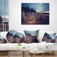 thumbnail image 3 of Designart Old Fence on Beach at Sunset - Landscape Printed Throw Pillow - 16x16, 3 of 4