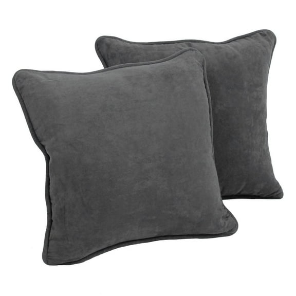 Blazing Needles 18-inch Double-corded Solid Microsuede Square Throw Pillows (Set of 2)