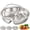 3-compartment tray, variant on Stainless Steel Divided Plate with Double Handle, Round Divided Dinner Plate, Portion Control Dinner Plate for Cooking Meal Preps Divider Plate for Vegetables Fish Meat Eggs