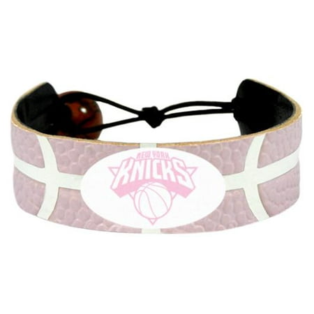 - New York NY Knicks Logo NBA Basketball Leather Pink Bracelet