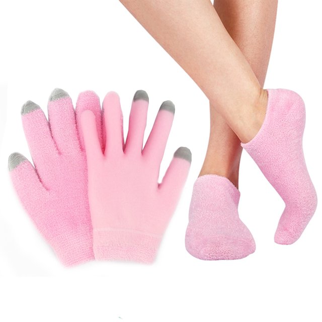 Topboutique Moisturizing Gloves Hand Mask - Best Gel Spa Gloves and Socks Set - Spa Treatment – Best Moisturizer Hand Care for Women & Men - Repairs Dry Hands - Pink