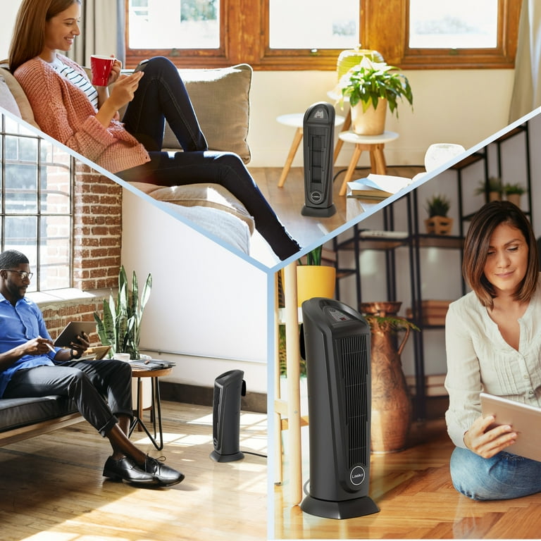 Lasko 22.5 1500W Oscillating Ceramic Tower Space Heater with Remote Control Black 751321 New