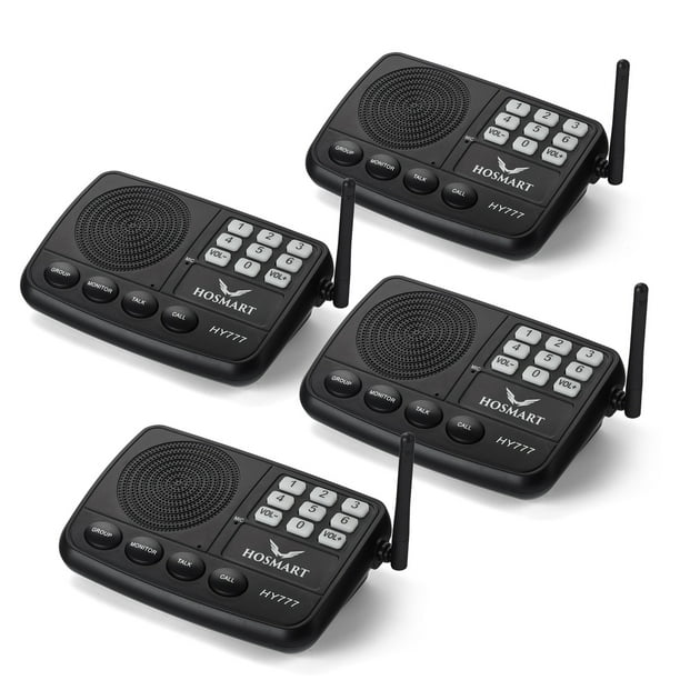 Wireless Intercom System Hosmart 1/2 Mile Long Range 7-Channel Security ...