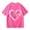1-Pink111, variant on Teen Girls Graphic Tshirt Casual Heart Print Anti-Bullying Pullover Top with Short Sleeve Kids T-Shirt， Pink