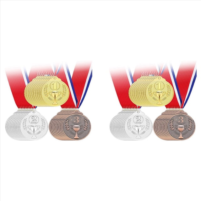 60 Piezas Medallas de Premio Plata Bronce Medallas de 1º 2º 3º Premios para Concursos