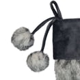 thumbnail image 2 of Northlight 20.5-Inch Gray Faux Fur Christmas Stocking with Corduroy Cuff and Pom Poms, 2 of 3
