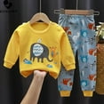 thumbnail image 4 of Conjunto de pijama para niños y niñas, camiseta de manga larga con estampado de dibujos animados, Tops con pantalones, ropa de dormir para otoño, novedad de 2023, 4 of 4