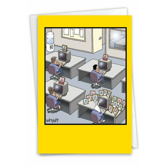 1 Funny Birthday Card with Envelope - Rabbit Worker C3349BDG