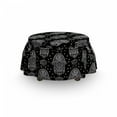thumbnail image 3 of Black and White Ottoman Cover, All Seeing Eye, 2 Piece Slipcover Set with Ruffle Skirt for Square Round Cube Footstool Decorative Home Accent, Standard Size, Black White, by Ambesonne, 3 of 5